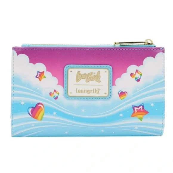 Loungefly Lisa Frank Unicorn Reflection Dolphin Rainbow Hearts Flap Wallet - Picture 2 of 8